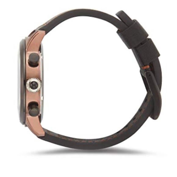 FRYE Men's GRAHAM Stainless Steel Japanese Quartz Leather Strap, Black/Brown - Picture 8 of 9